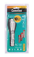 Фонарь LED5137 XML-T6 ZOOM 3 режима 3хLR03 (в компл.) алюм. титан. (открывающ. блист.) Camelion 12974