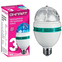 Лампа светодиодная 61 120 OLL-DISCO-3-230-RGB-E27 3Вт ОНЛАЙТ 61120 купить оптом