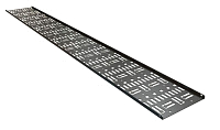 Организатор вертикальный перфорированный кабельный-лоток 150х9мм высотой 1868мм для шкафа высотой 42U CDV-150х9-42U-RAL9005 черн. Hyperline 443440