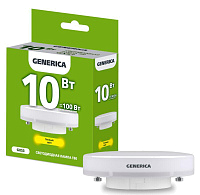 Лампа светодиодная T80 10Вт таблетка 3000К GX53 230В GENERICA LL-T80-10-230-30-GX53-G купить оптом