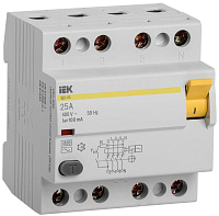 Выключатель дифференциального тока (УЗО) 4п 25А 100мА тип AC ВД1-63 IEK MDV10-4-025-100 – купить по низкой цене. Дифференциальные автоматы