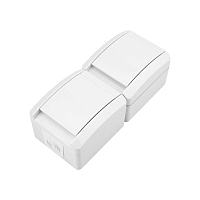 Блок розеток 2-м ОП INDUSTRIAL IP54 вертик. с заземл. керамика бел. Kranz KR-78-0801 – купить по низкой цене. Низковольтное оборудование