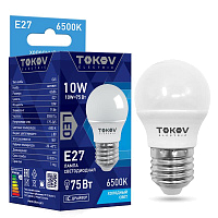 Лампа светодиодная 10Вт G45 6500К Е27 176-264В TOKOV ELECTRIC TKE-G45-E27-10-6.5K купить оптом