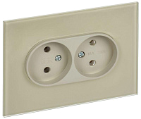 Розетка 2-м SKANDY 10А без заземл. без защ. шторок для плоской вилки SK-R03B беж. IEK SK-R20-10-K10