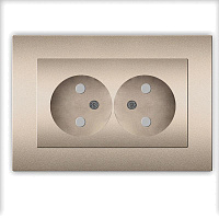 Розетка 2-м СП Афина 16А IP20 без заземл. защ. шторки в сборе шампань Universal A0048-Br – купить по низкой цене. Низковольтное оборудование