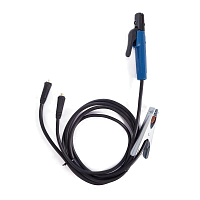 Комплект сварочных проводов КГ 1х16 с электрододержателем с клеммой для подключения к массе вилка СКР 10-25 3м Rexant 16-0772 купить оптом