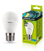 Лампа светодиодная LED-G45-11W-E27-4K Шар 11Вт E27 4500К 172-265В Ergolux 13631 купить оптом