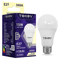 Лампа светодиодная 15Вт А60 3000К Е27 176-264В TOKOV ELECTRIC TKE-A60-E27-15-3K купить оптом