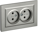Розетка 2-м СП BRITE РС12-2-БрС 10А в сборе без заземл. без защ. шторок сталь IEK BR-R20-10-K46-F – купить по низкой цене. Низковольтное оборудование