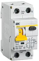 Выключатель автоматический дифференциального тока 2п (1P+N) B 16А 10мА тип A 6кА АВДТ-32 IEK MAD22-5-016-B-10 – купить по низкой цене. Автоматические выключатели
