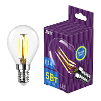 Лампа светодиодная филаментная PREMIUM (FILAMENT) 5Вт G45 2700К тепл. E14 480лм REV 32357 0 купить оптом