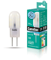 Лампа светодиодная LED2.5-JC-SL/845/G4 2.5Вт капсульная 4500К бел. G4 200лм 12В Camelion 12302 купить оптом