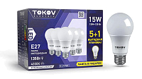 Набор ПРОМО лампа светодиодная 15Вт А60 4000К Е27 176-264В (Promo 5+1 шт) TOKOV ELECTRIC Promo-A60-E27-15-4K купить оптом