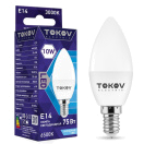 Лампа светодиодная 10Вт С37 6500К Е14 176-264В TOKOV ELECTRIC TKE-C37-E14-10-6.5K купить оптом