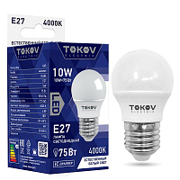 Лампа светодиодная 10Вт G45 4000К Е27 176-264В TOKOV ELECTRIC TKE-G45-E27-10-4K купить оптом