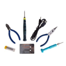 Набор для пайки (USB-паяльник 8Вт кусачки тонкогубцы подставка припой отвертка) Rexant 12-0168 купить оптом