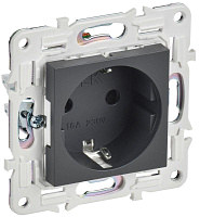 Розетка SKANDY 16А с заземл. защ. шторки SK-R04T титан IEK SK-R14-16-K48