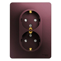 Розетка 2-м СП Glossa 16А IP20 250В с заземл. защ. шторки в сборе баклажан. SE GSL001126 – купить по низкой цене. Низковольтное оборудование