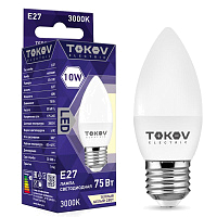 Лампа светодиодная 10Вт С37 3000К Е27 176-264В TOKOV ELECTRIC TKE-C37-E27-10-3K купить оптом