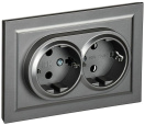 Розетка 2-м СП BRITE РСш12-3-БрС 16А в сборе с заземл. защ. шторки сталь IEK BR-R24-16-K46-F – купить по низкой цене. Низковольтное оборудование