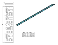 Организатор вертикальный перфорированный кабельный-лоток 75х9мм высотой 1868мм для шкафа высотой 42U CDV-M-75х9-42U-RAL9005 черн. Hyperline 485836