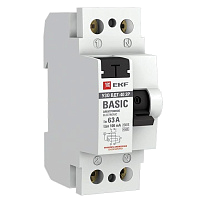 Выключатель дифференциального тока (УЗО) 2п 63А 100мА тип AC электрон.Basic EKF elcb-2-63-100e-sim – купить по низкой цене. Дифференциальные автоматы
