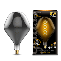 Лампа светодиодная филаментная Filament 8Вт SD160 2400К тепл. бел. E27 300лм flexible gray GAUSS 163802008 купить оптом