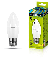 Лампа светодиодная LED-C35-9W-E27-3К Свеча 9Вт E27 3000К 172-265В Ergolux 13170 купить оптом