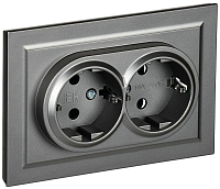 Розетка 2-м СП BRITE РСш12-3-БрС 16А в сборе с заземл. защ. шторки сталь IEK BR-R24-16-K46-F – купить по низкой цене. Низковольтное оборудование