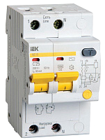 Выключатель автоматический дифференциального тока 2п C 25А 30мА тип AC 4.5кА АД-12 IEK MAD10-2-025-C-030 – купить по низкой цене. Автоматические выключатели