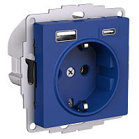 Розетка AtlasDesign 16А с 2-мя заряд. устройствами USB тип A+C 5В/2.4А/3.0А 2х5В/1.5А механизм аквамарин SE ATN001132 – купить по низкой цене. Низковольтное оборудование