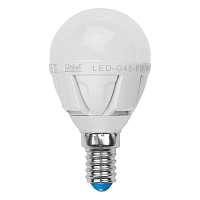 Лампа светодиодная LED-G45-6Вт/WW/E14/FR/DIM PLP01WH 6Вт шар 3000К тепл. бел. E14 600лм 220В диммир. упак. картон Uniel UL-00000694 купить оптом