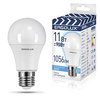 Лампа светодиодная LED-A60-11W-E27-4K 11Вт грушевидная 4500К бел. E27 180-240В ЛОН ПРОМО Ergolux 14459 купить оптом