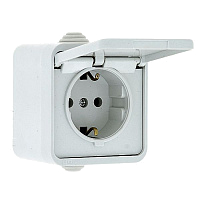Розетка 1-м ОП Прага 16А IP44 с заземл. с крышкой бел. EKF EKR16-029-10-44 – купить по низкой цене. Низковольтное оборудование