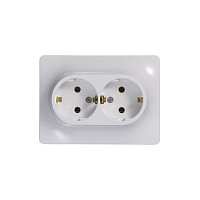 Розетка 2-м СП Glossa 16А IP20 с заземл. в сборе бел. SE GSL000124 – купить по низкой цене. Низковольтное оборудование