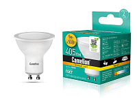 Лампа светодиодная LED5-GU10/830/GU10 5Вт 3000К тепл. бел. GU10 405лм 220-240В Camelion 10956 купить оптом