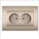 Розетка 2-м СП Афина 16А IP20 без заземл. защ. шторки в сборе шампань Universal A0048-Br – купить по низкой цене. Низковольтное оборудование