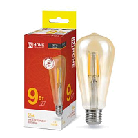 Лампа светодиодная LED-ST64-deco gold 9Вт цилиндр золотая 3000К тепл. бел. E27 1040лм 230В IN HOME 4690612035659 купить оптом