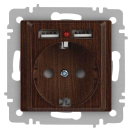 Розетка Accent 6-410-10 P+E Schuko со шторками 16А-250В + 2хUSB IP20 СУ венге Intro Б0063717 – купить по низкой цене. Низковольтное оборудование