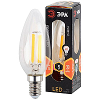 Лампа F-LED B35-5W-827-E14 ЭРА (Свеча филамент свеча 5Вт тепл. E14) Эра Б0043435 купить оптом