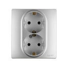 Розетка 2-м СП Etika 16А IP31 250В 2х2P+E с заземл. защ. шторки немецк. стандарт безвинт. клеммы алюм. Leg 672433 – купить по низкой цене. Низковольтное оборудование