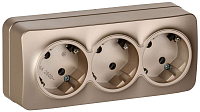 Розетка 3-м ОП GLORY РС23-3-ХШм 16А с заземл. без защ. шторок шампань матов. IEK ERH31-K37M-16 – купить по низкой цене. Низковольтное оборудование