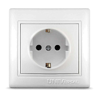 Розетка 1-м СП Севиль 16А IP20 с заземл. бел. UNIVersal С0028 – купить по низкой цене. Низковольтное оборудование