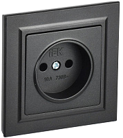 Розетка СП BRITE РСР10-1-0-БрЧ 10А в сборе без заземл. без защ. шторок черн. IEK BR-R10-10-K02-F – купить по низкой цене. Низковольтное оборудование
