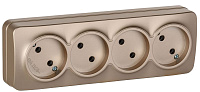 Розетка 4-м ОП GLORY РС24-2-ХШм 10А без заземл. без защ. шторок шампань матов. IEK ERH40-K37M-10 – купить по низкой цене. Низковольтное оборудование