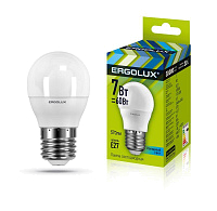 Лампа светодиодная LED-G45-7W-E27-4500K 172-265В "Шар" Ergolux 12145 купить оптом