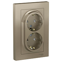 Розетка 2-м СП AtlasDesign 16А IP20 с заземл. защ. шторки в сборе шампань SE ATN000526 – купить по низкой цене. Низковольтное оборудование