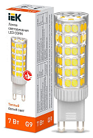 Лампа светодиодная CORN 7Вт капсула 3000К G9 230В керамика IEK LLE-CORN-7-230-30-G9 купить оптом