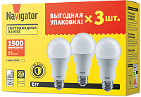 Лампа светодиодная 95 321 NLL-A60-15-230-4K-E27-PACK3 NAVIGATOR 95321 купить оптом