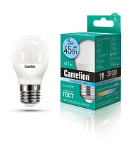 Лампа светодиодная LED5-G45/845/E27 5Вт шар 4500К бел. E27 405лм 220-240В Camelion 12030 купить оптом